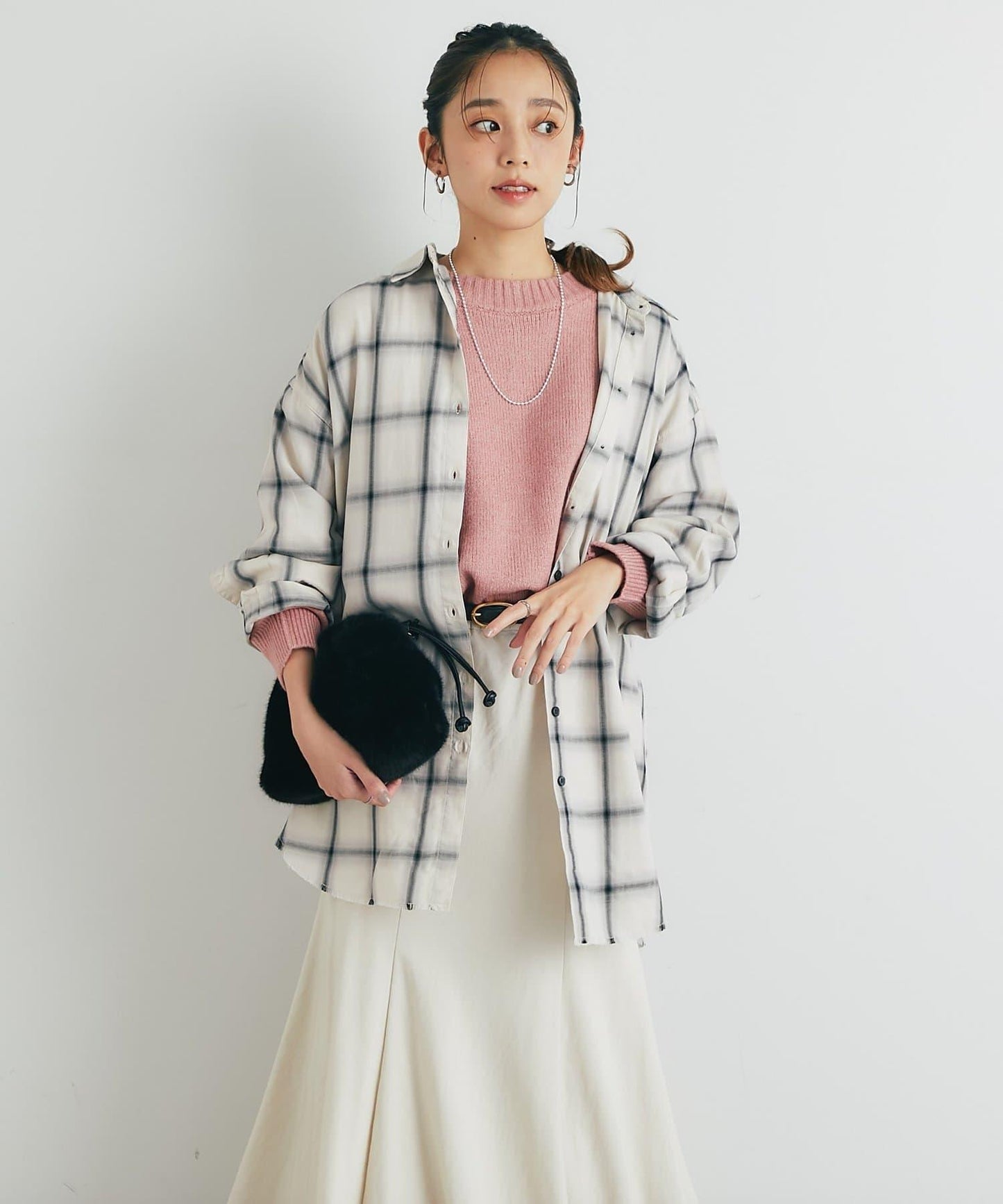 《こなれ感を演出》先染漸變格子襯衫