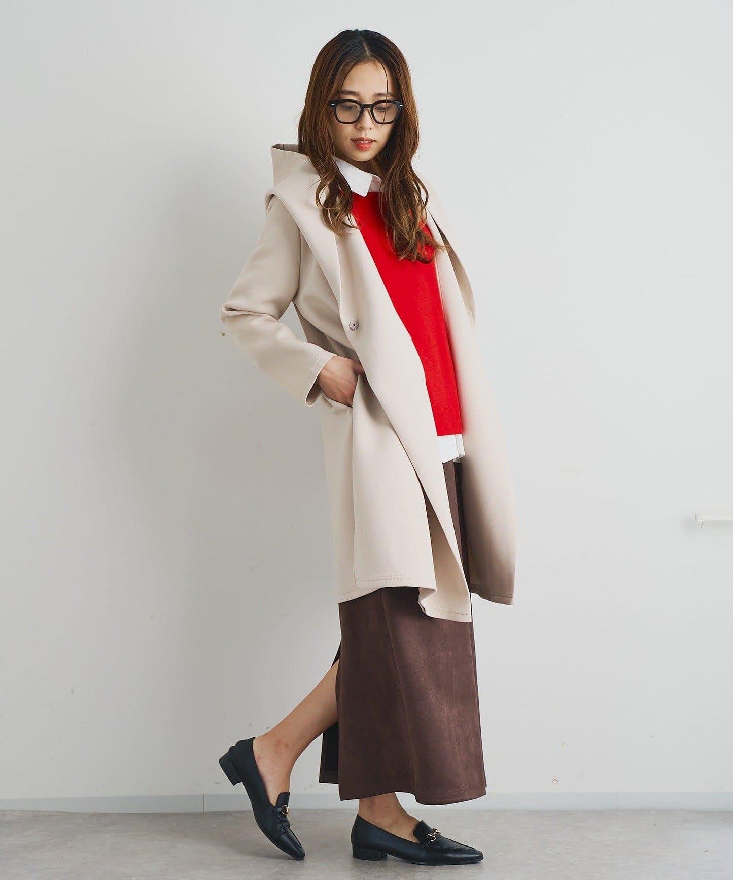 《女性優雅身形》棉花糖絨面窄身半身裙