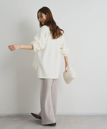 舒適穿著感側邊條紋針織褲