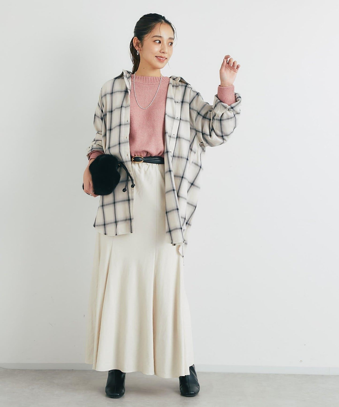 《こなれ感を演出》先染漸變格子襯衫