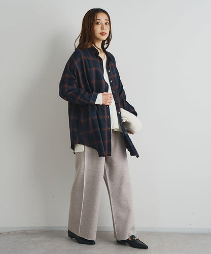 舒適穿著感側邊條紋針織褲