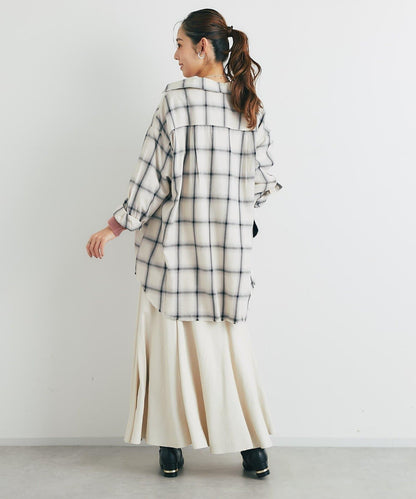 《こなれ感を演出》先染漸變格子襯衫