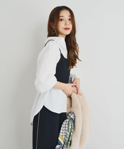 時尚風格針織背心套裝高密度襯衫