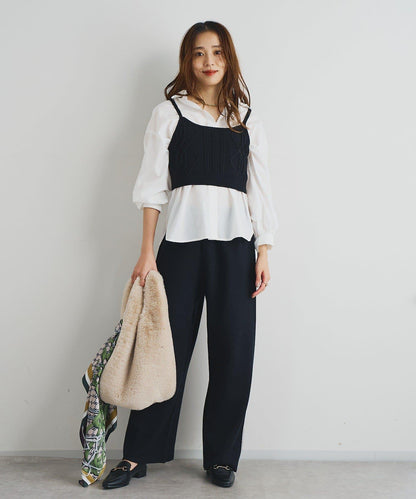 時尚風格針織背心套裝高密度襯衫