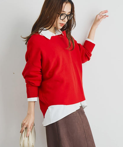 《著回し力抜群》14針高密度圓弧下襬套頭衫