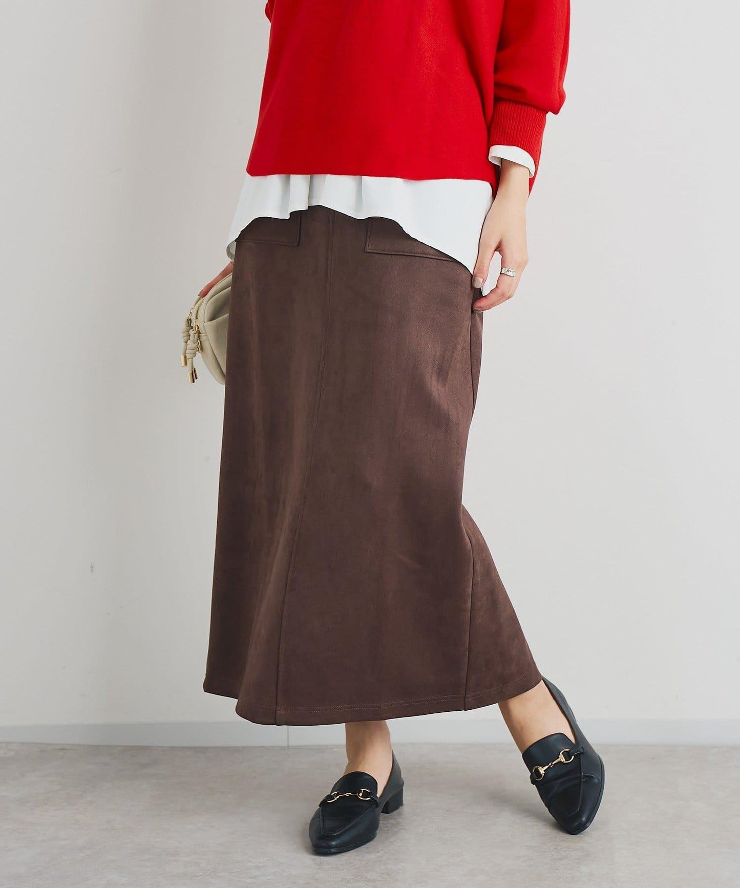 《女性優雅身形》棉花糖絨面窄身半身裙