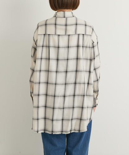 《こなれ感を演出》先染漸變格子襯衫