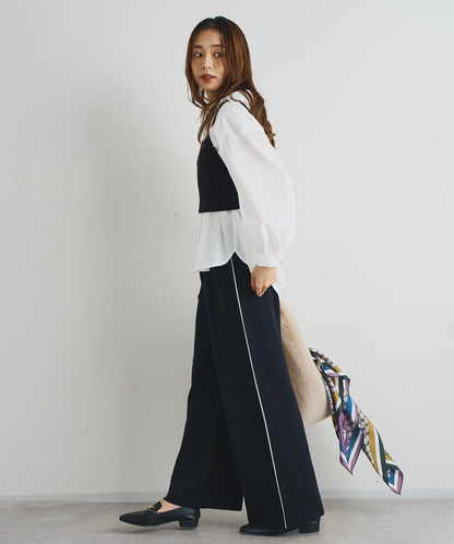 時尚風格針織背心套裝高密度襯衫