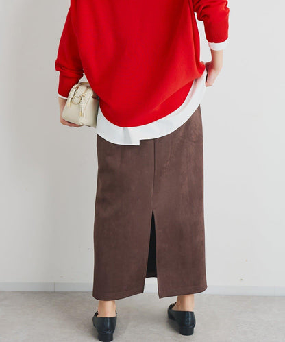 《女性優雅身形》棉花糖絨面窄身半身裙