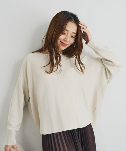 《著回し力抜群》14針高密度圓弧下襬套頭衫