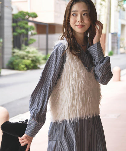 大人女性感羽毛針織背心