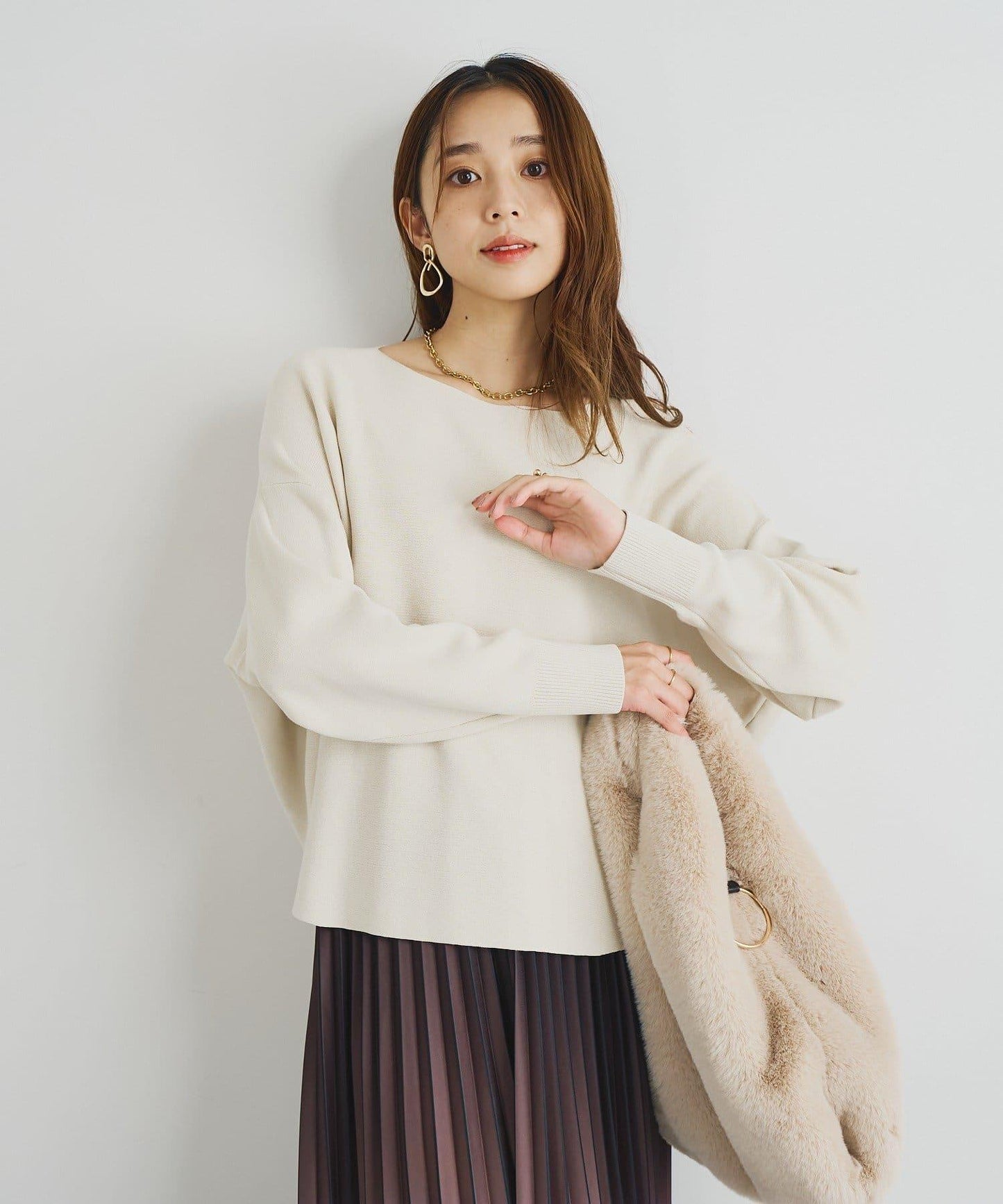 《著回し力抜群》14針高密度圓弧下襬套頭衫