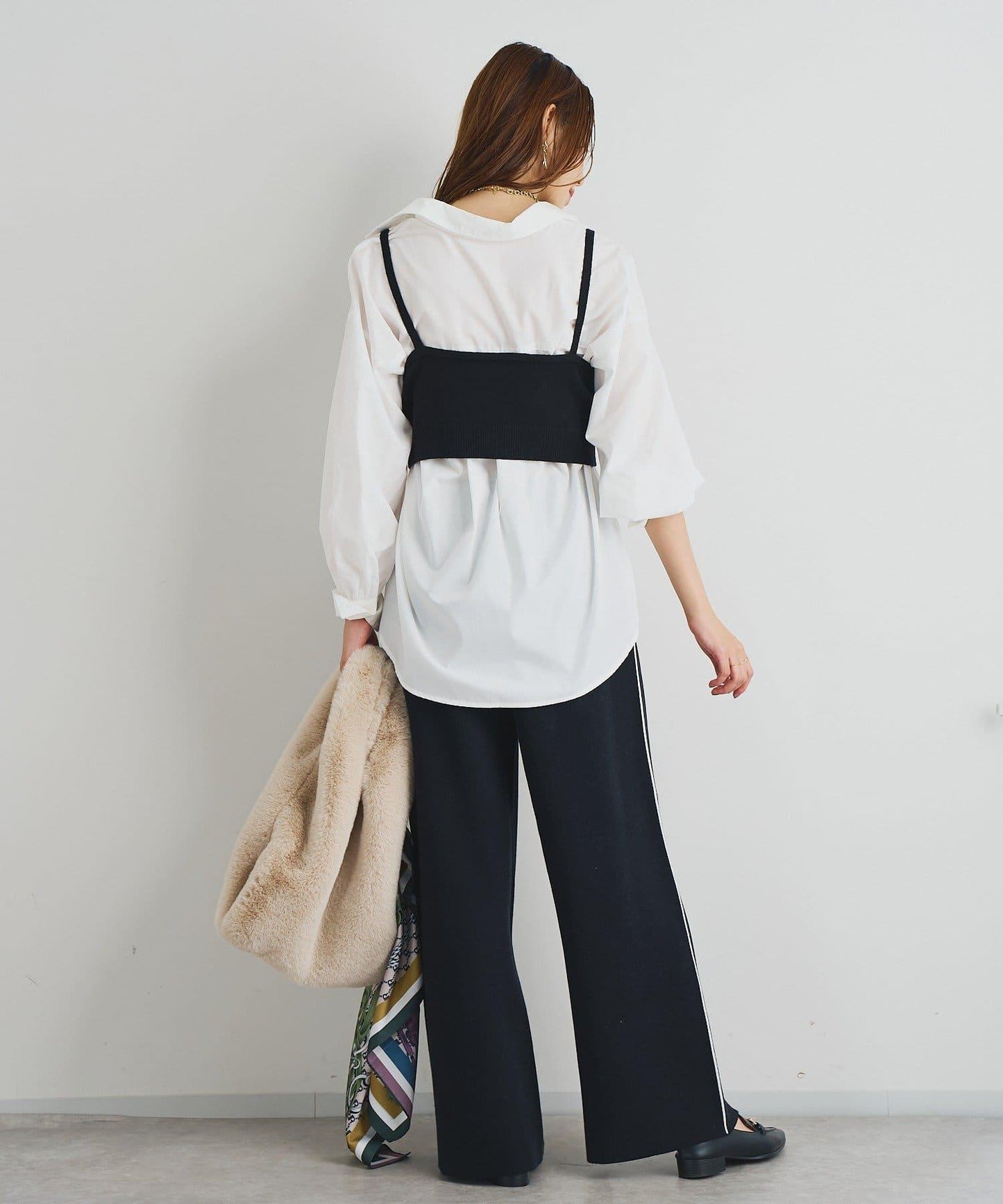 舒適穿著感側邊條紋針織褲