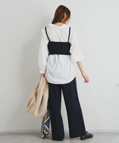 舒適穿著感側邊條紋針織褲