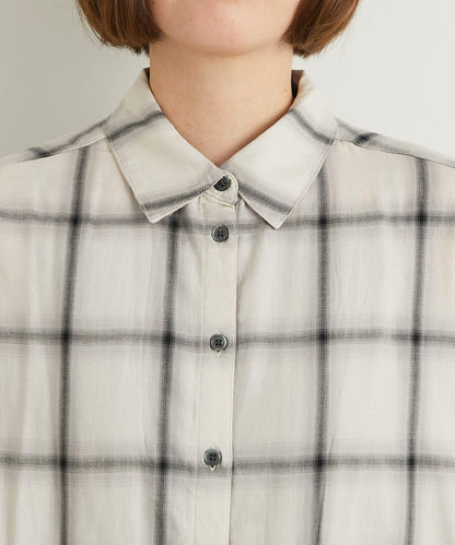 《こなれ感を演出》先染漸變格子襯衫