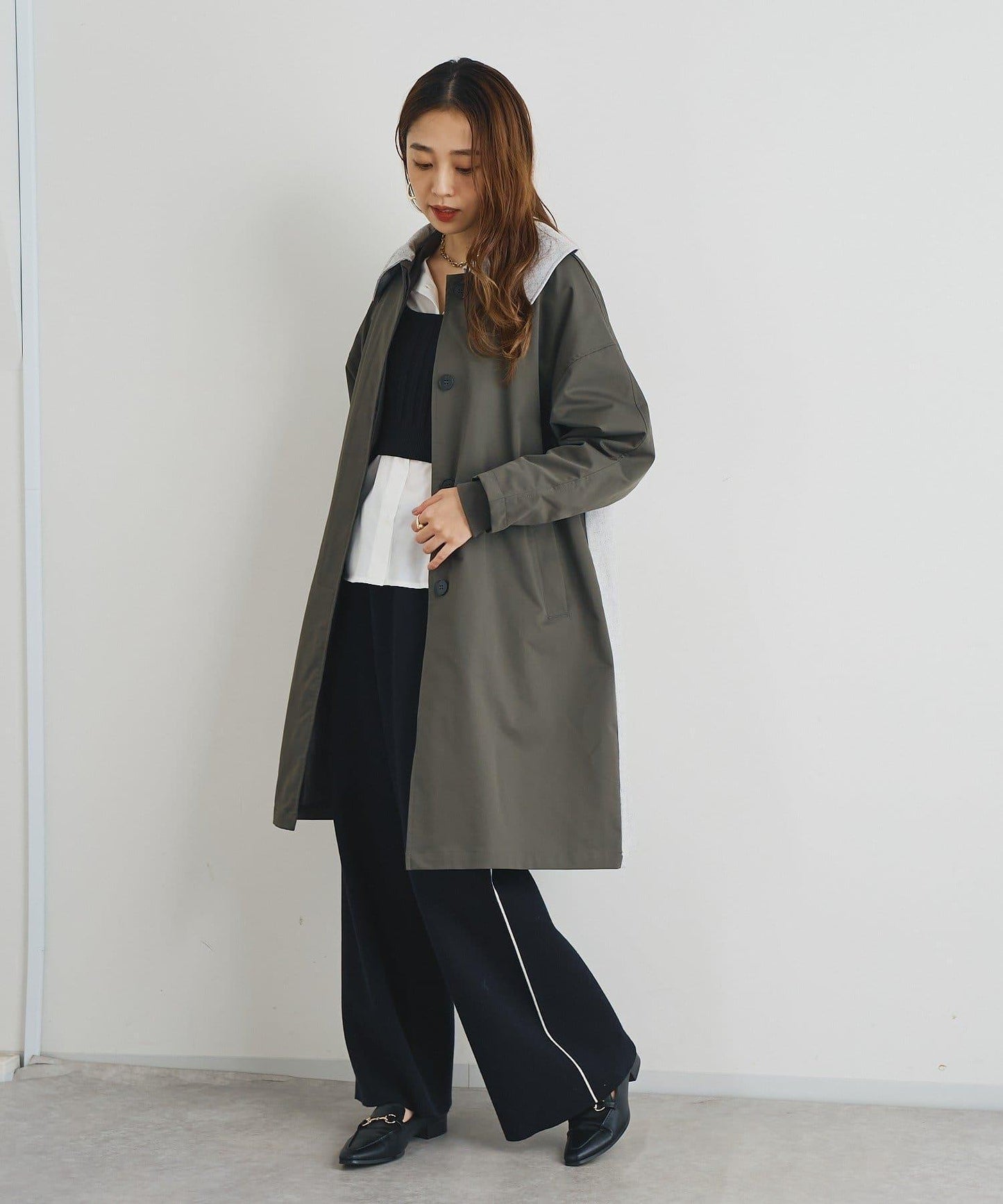 舒適穿著感側邊條紋針織褲