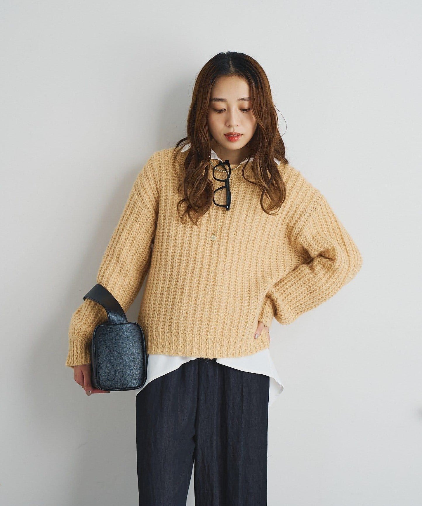 《ふわふわな著心地》粗花呢毛線針織衫