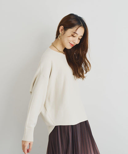 《著回し力抜群》14針高密度圓弧下襬套頭衫