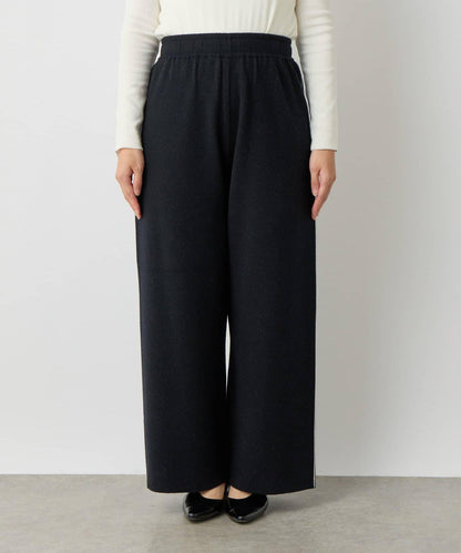 舒適穿著感側邊條紋針織褲