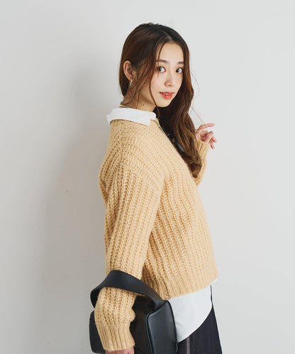 《ふわふわな著心地》粗花呢毛線針織衫