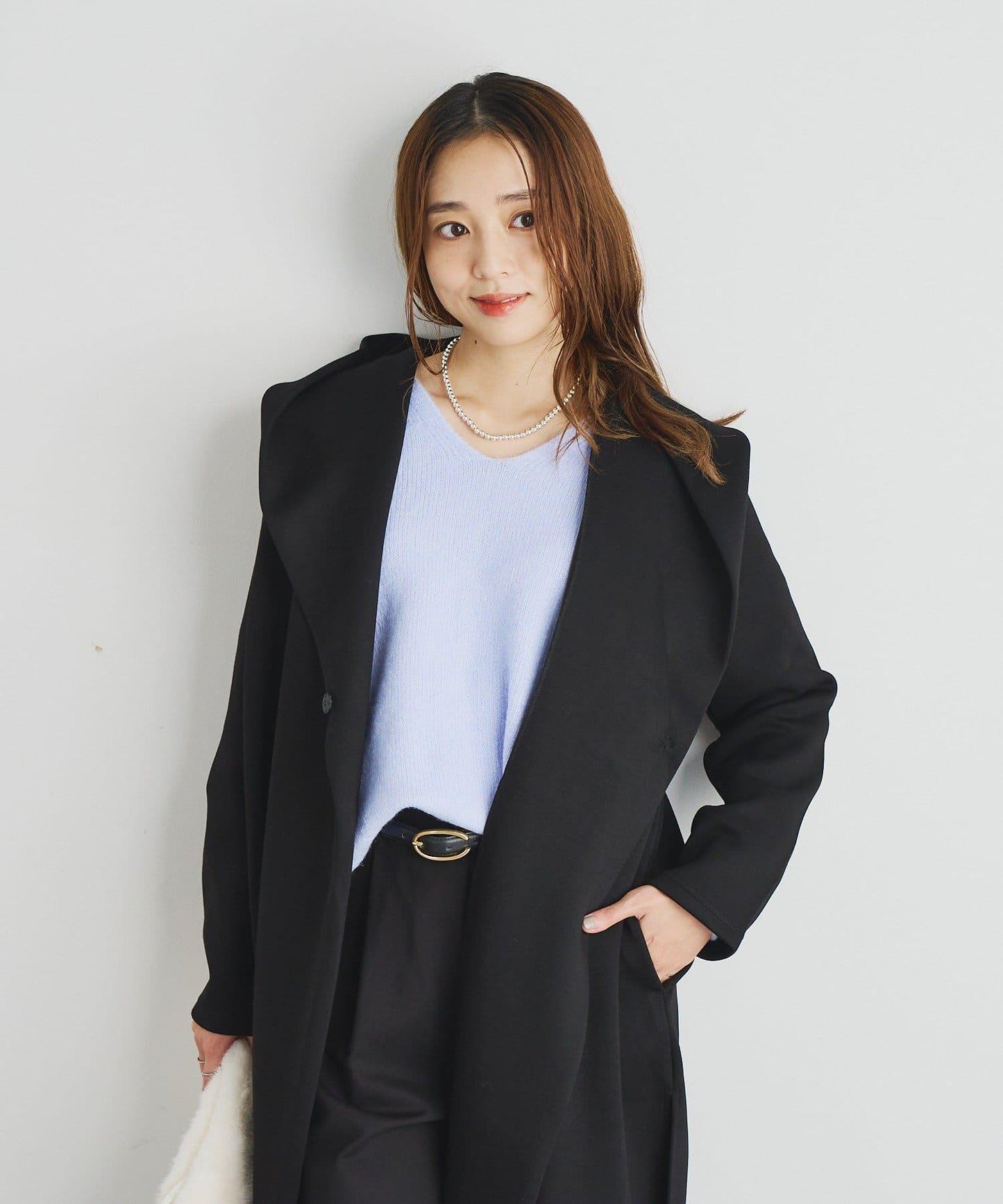 日常百搭連帽長款大衣