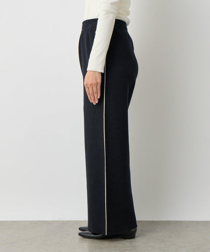 舒適穿著感側邊條紋針織褲