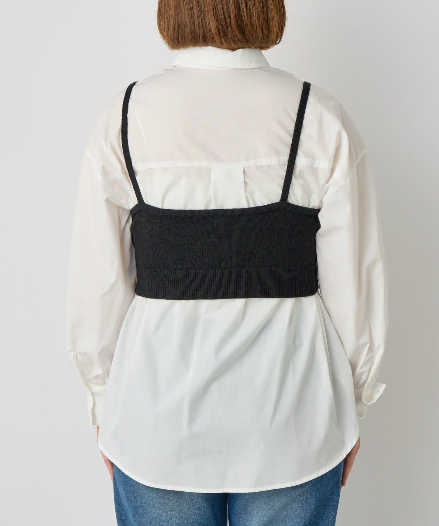 時尚風格針織背心套裝高密度襯衫