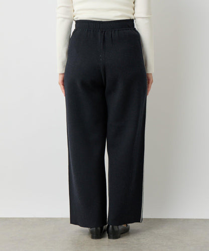 舒適穿著感側邊條紋針織褲