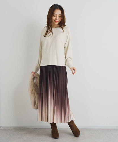 《著回し力抜群》14針高密度圓弧下襬套頭衫