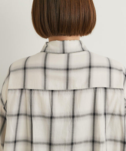 《こなれ感を演出》先染漸變格子襯衫