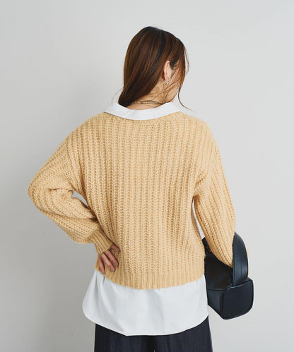 《ふわふわな著心地》粗花呢毛線針織衫