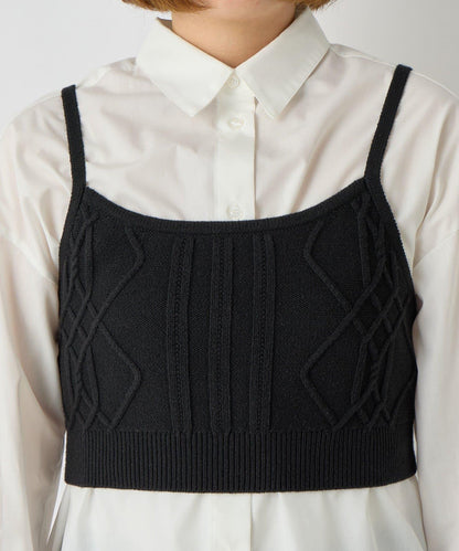時尚風格針織背心套裝高密度襯衫