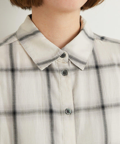 《こなれ感を演出》先染漸變格子襯衫