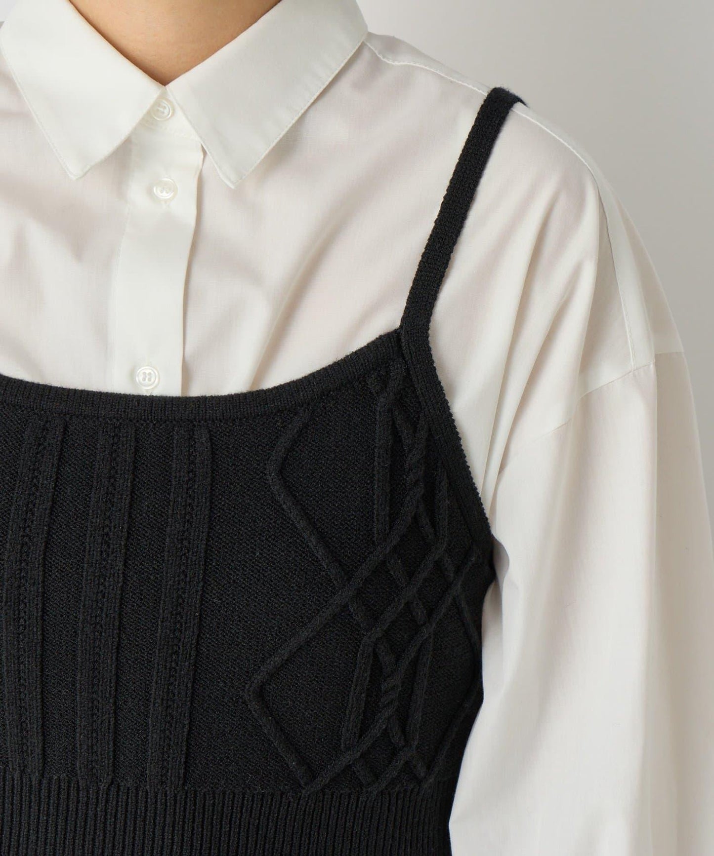 時尚風格針織背心套裝高密度襯衫