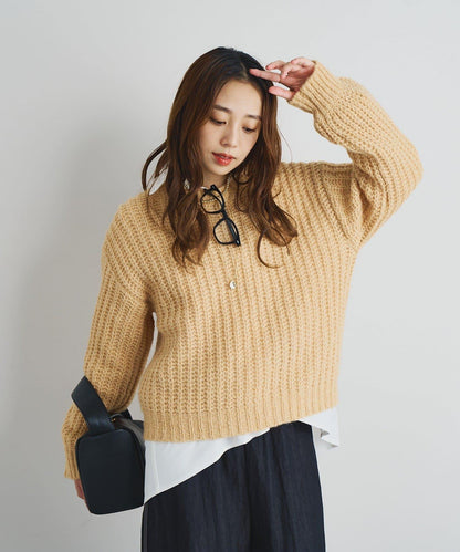 《ふわふわな著心地》粗花呢毛線針織衫