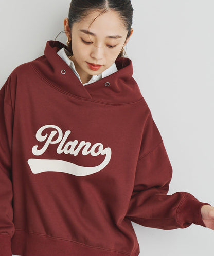 大人休閒風格內襯毛圈布標誌設計圓領套頭衫