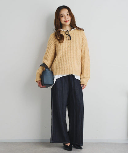 《ふわふわな著心地》粗花呢毛線針織衫