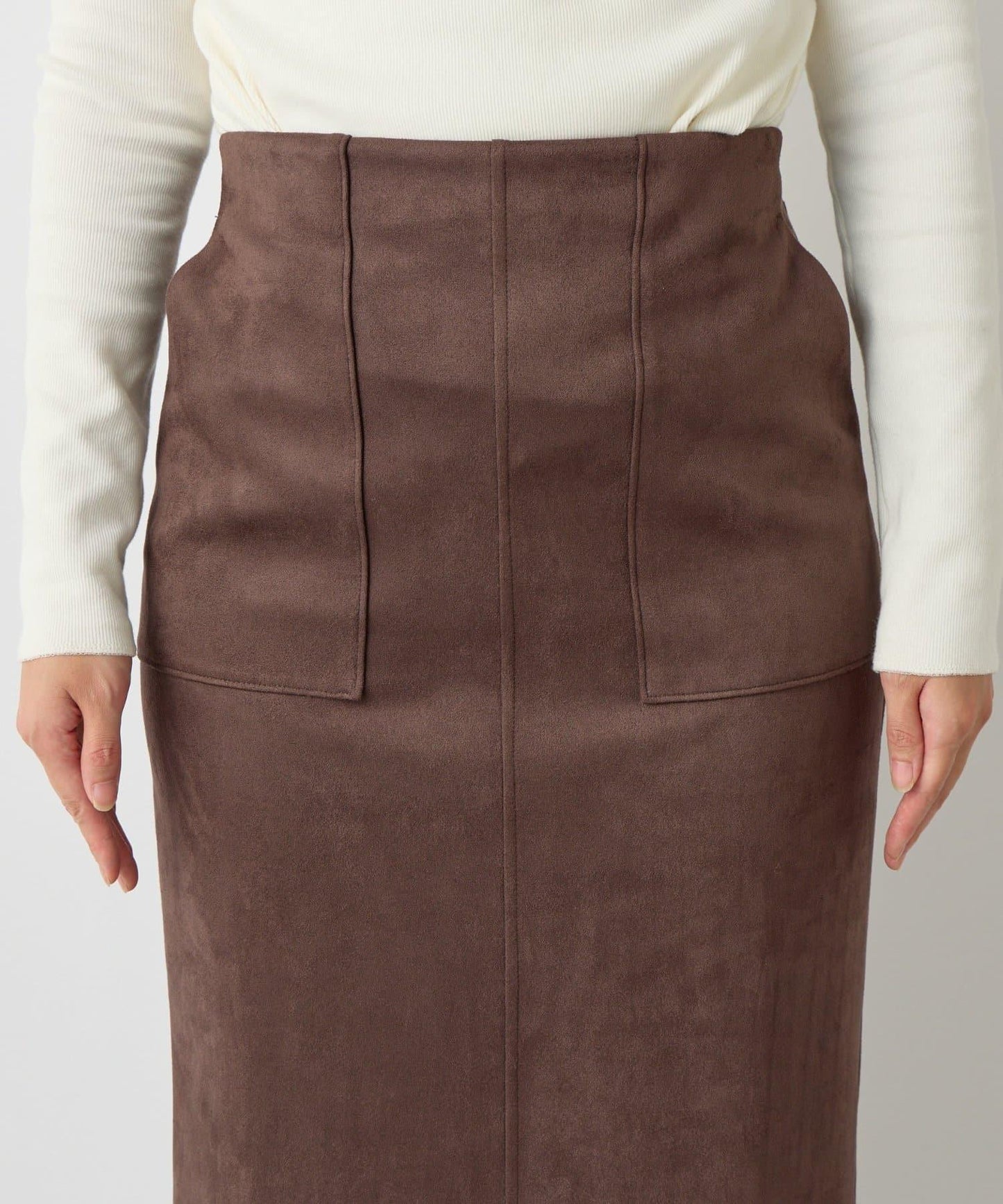 《女性優雅身形》棉花糖絨面窄身半身裙