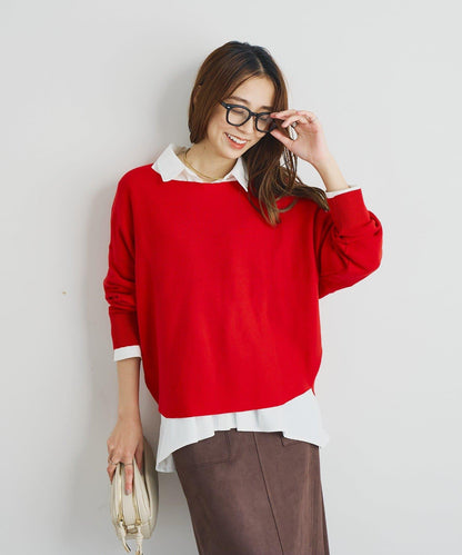 《著回し力抜群》14針高密度圓弧下襬套頭衫