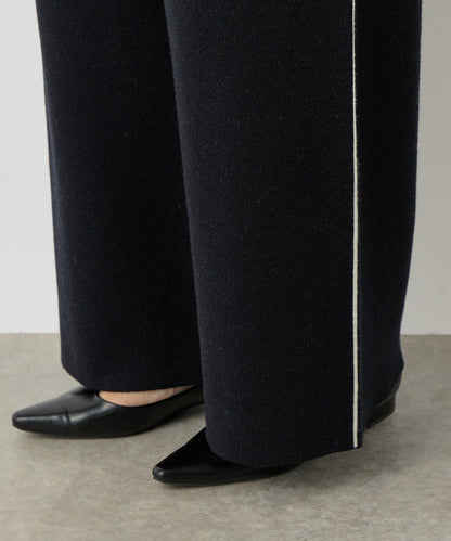 舒適穿著感側邊條紋針織褲