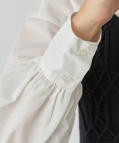 時尚風格針織背心套裝高密度襯衫