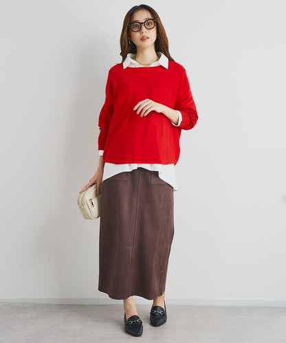 《著回し力抜群》14針高密度圓弧下襬套頭衫