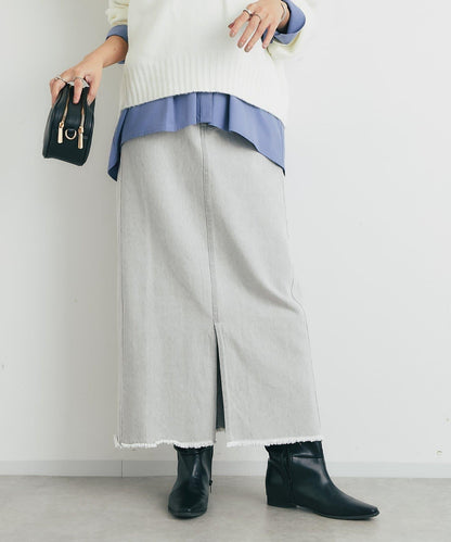 下襬流蘇牛仔半身裙