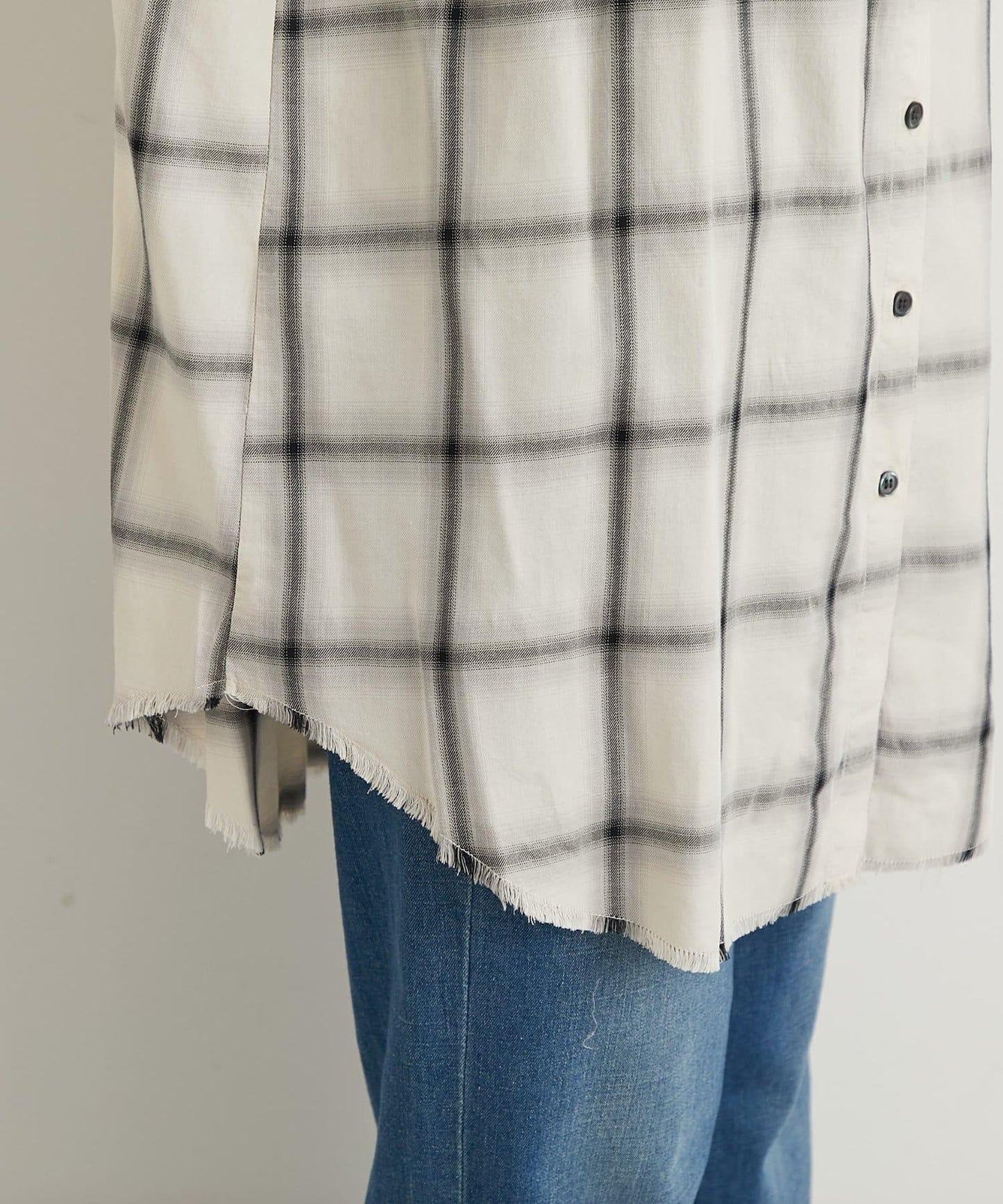 《こなれ感を演出》先染漸變格子襯衫