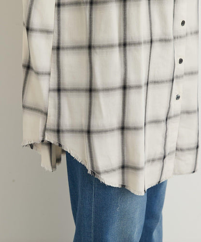 《こなれ感を演出》先染漸變格子襯衫