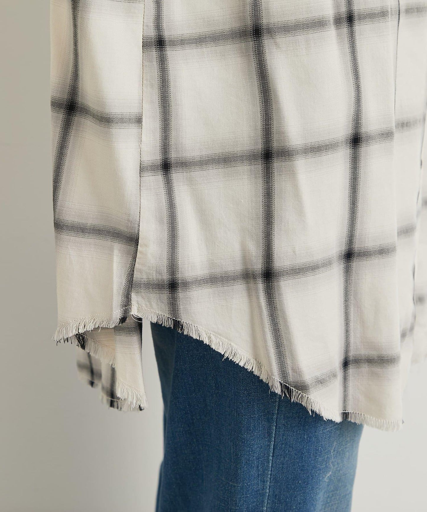 《こなれ感を演出》先染漸變格子襯衫