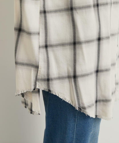 《こなれ感を演出》先染漸變格子襯衫