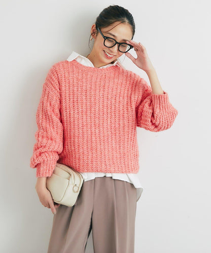 《ふわふわな著心地》粗花呢毛線針織衫