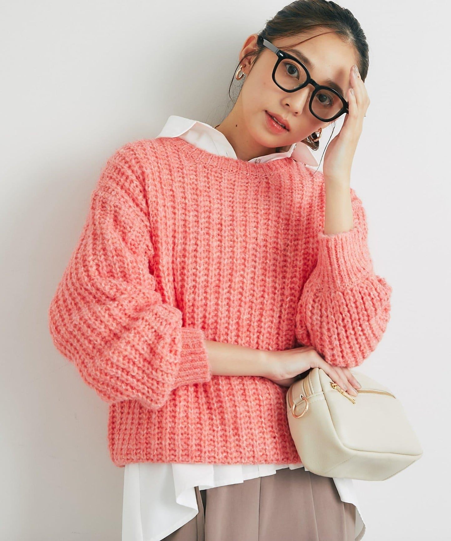 《ふわふわな著心地》粗花呢毛線針織衫