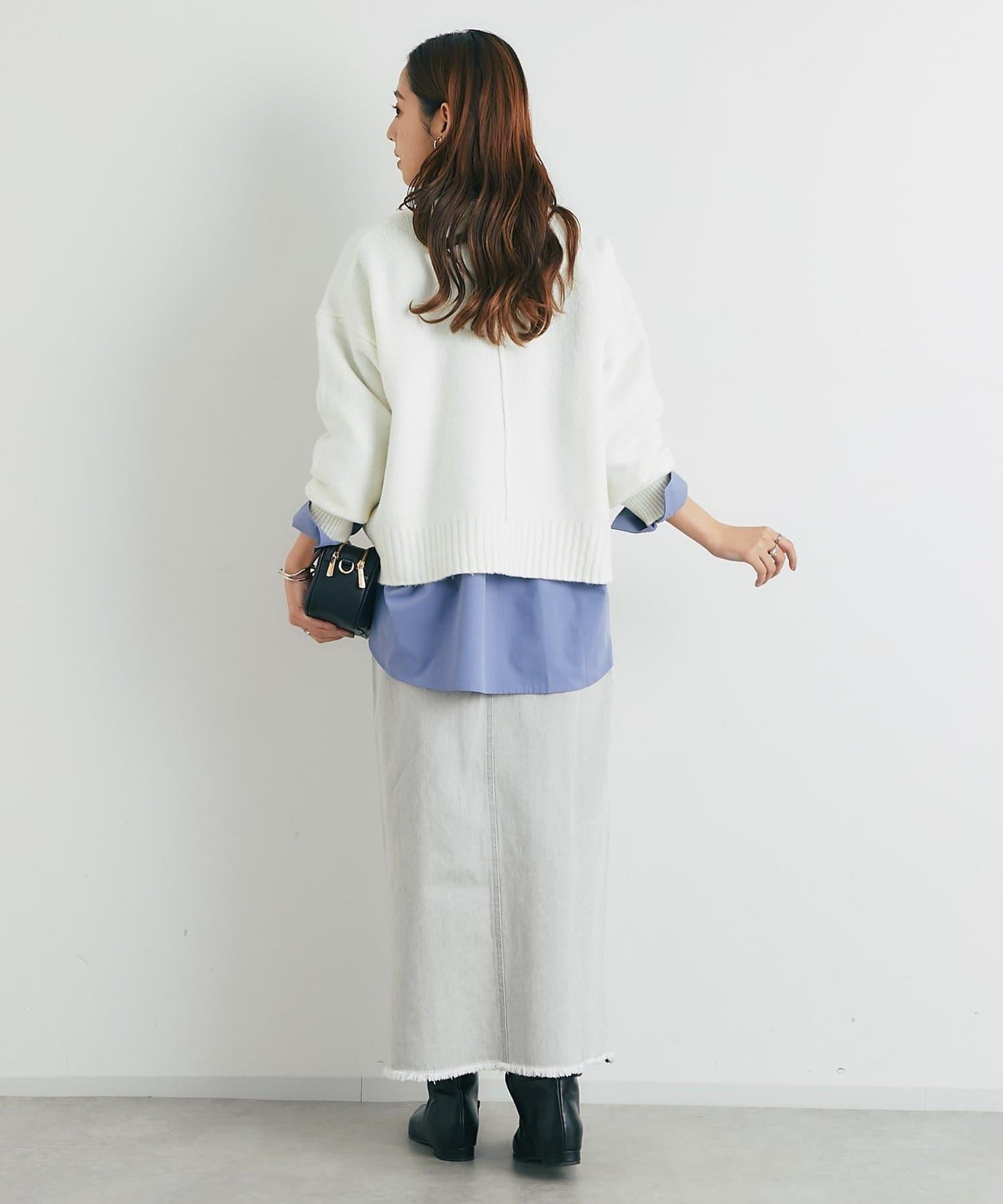 下襬流蘇牛仔半身裙